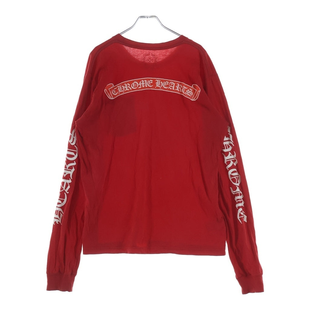 CHROME HEARTS(クロムハーツ) SCROLL LABEL L/S TEE スクロールラベル 長袖Tシャツ レッド