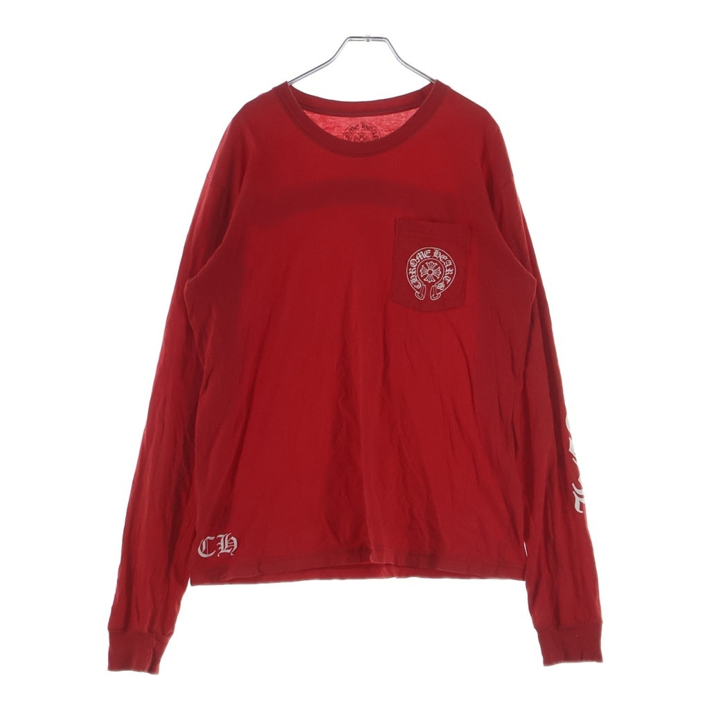 CHROME HEARTS(クロムハーツ) SCROLL LABEL L/S TEE スクロールラベル 長袖Tシャツ レッド