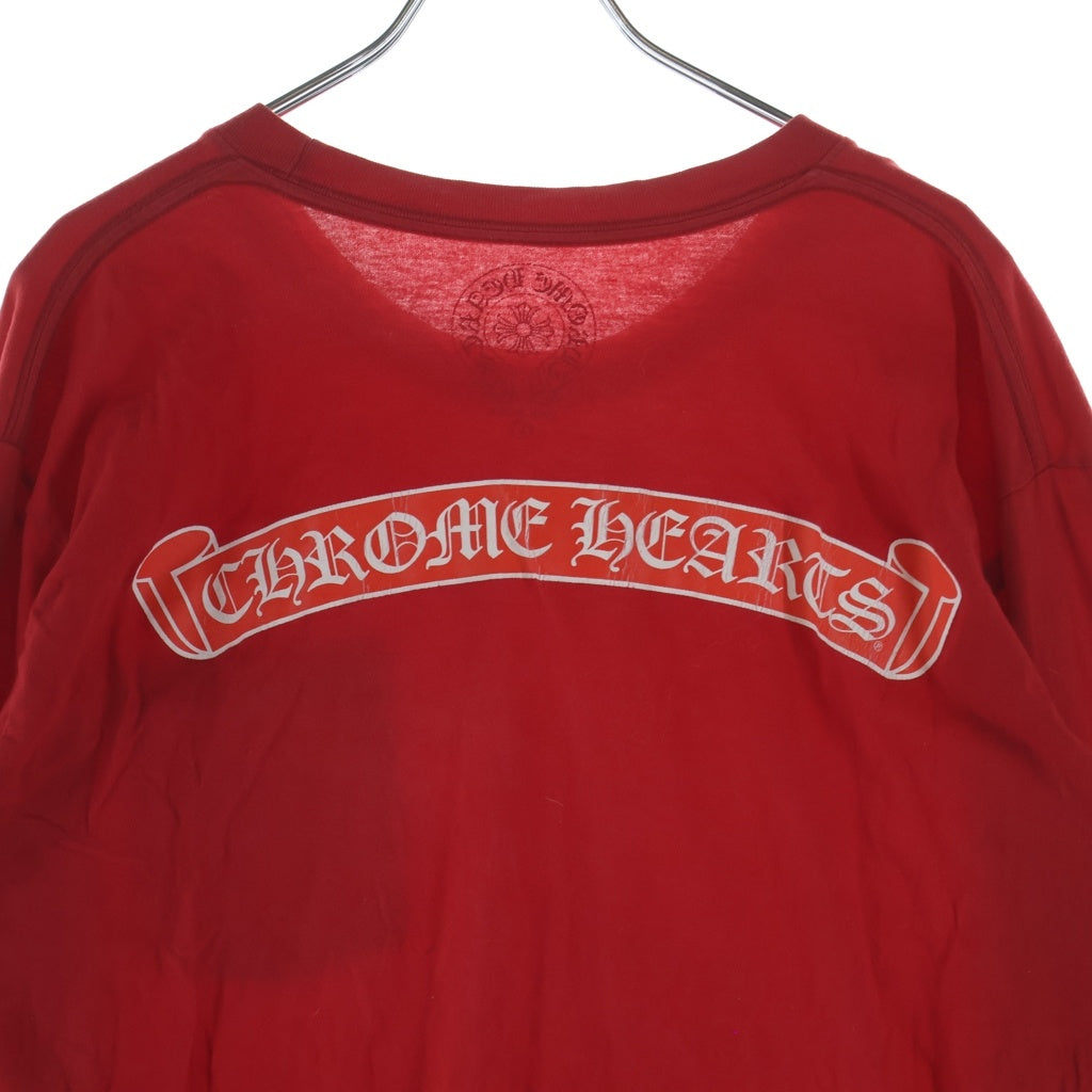 CHROME HEARTS(クロムハーツ) SCROLL LABEL L/S TEE スクロールラベル 長袖Tシャツ レッド