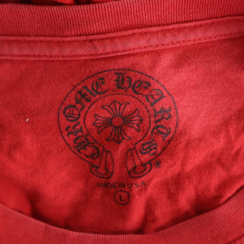 CHROME HEARTS(クロムハーツ) SCROLL LABEL L/S TEE スクロールラベル 長袖Tシャツ レッド
