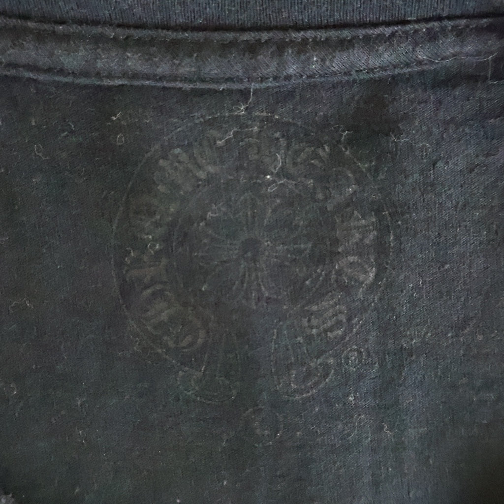 CHROME HEARTS(クロムハーツ) CH LS NECK LOGO L/S TEE ネックロゴプリント 袖ロゴ長袖Tシャツ ブラック