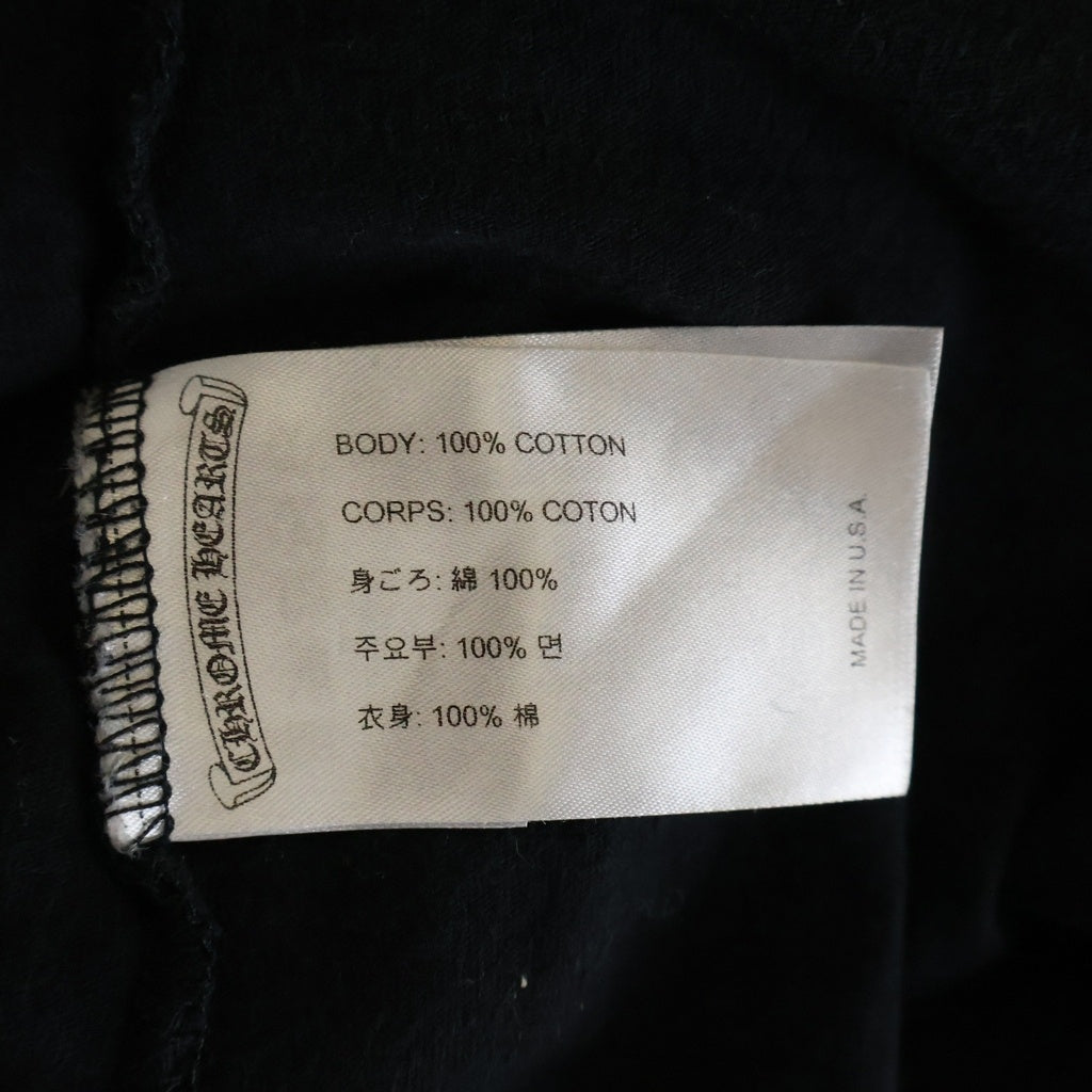 CHROME HEARTS(クロムハーツ) CH LS NECK LOGO L/S TEE ネックロゴプリント 袖ロゴ長袖Tシャツ ブラック