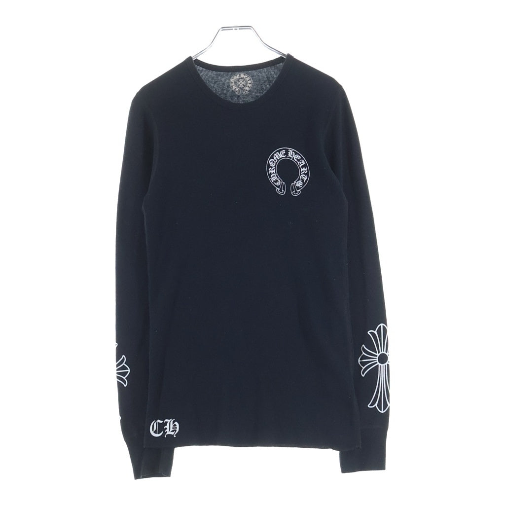 CHROME HEARTS(クロムハーツ) Thermal Arm Cross L/S Tee サーマル アームクロスプリント長袖Tシャツ ブラック/ホワイト