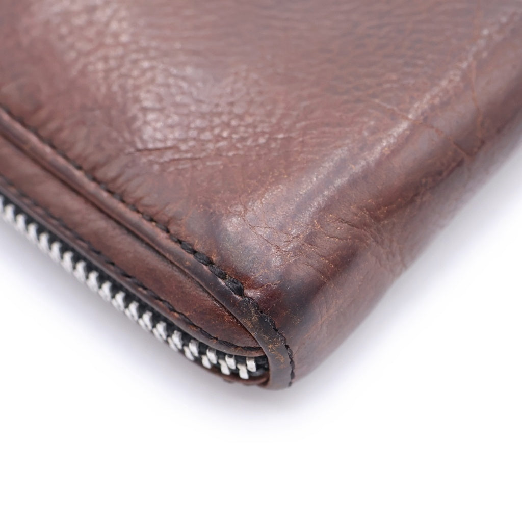 CHROME HEARTS(クロムハーツ) REC F ZIP PLANE プレーン ラウンドジップレザーウォレット 財布 ブラウン