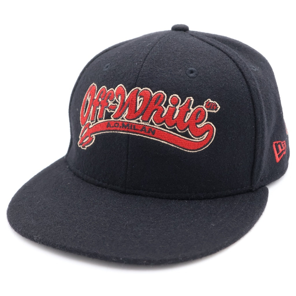 OFF-WHITE(オフホワイト) 24AW ×New Era ×AC Milan 59FIFTY ニューエラ AC ミラン ベースボールキャップ ブラック -
