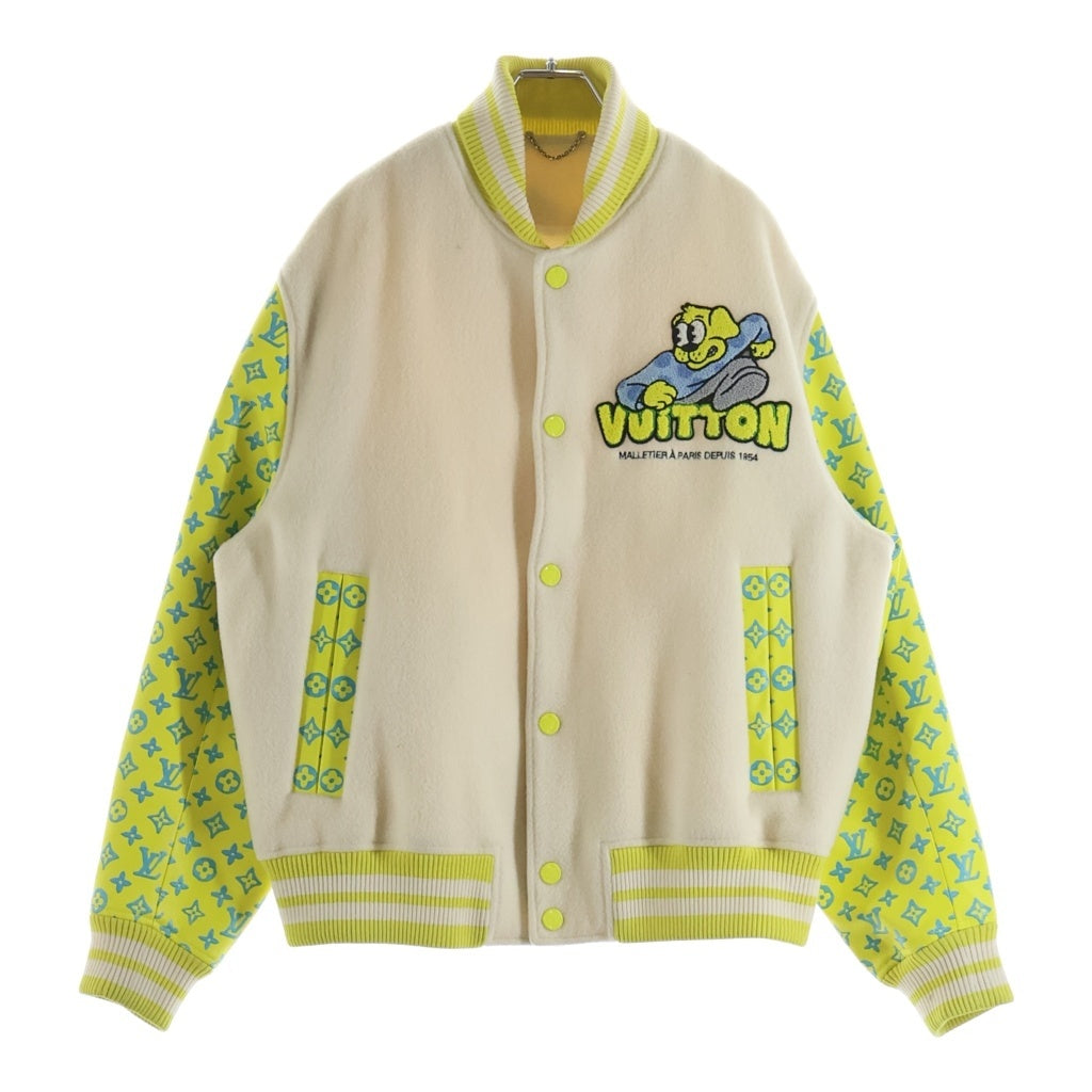 LOUIS VUITTON(ルイヴィトン) 23SS モノグラム プレイグラウンド バーシティブルゾン スタジャン RM231 YJ3 HOL62E ホワイト/イエロー