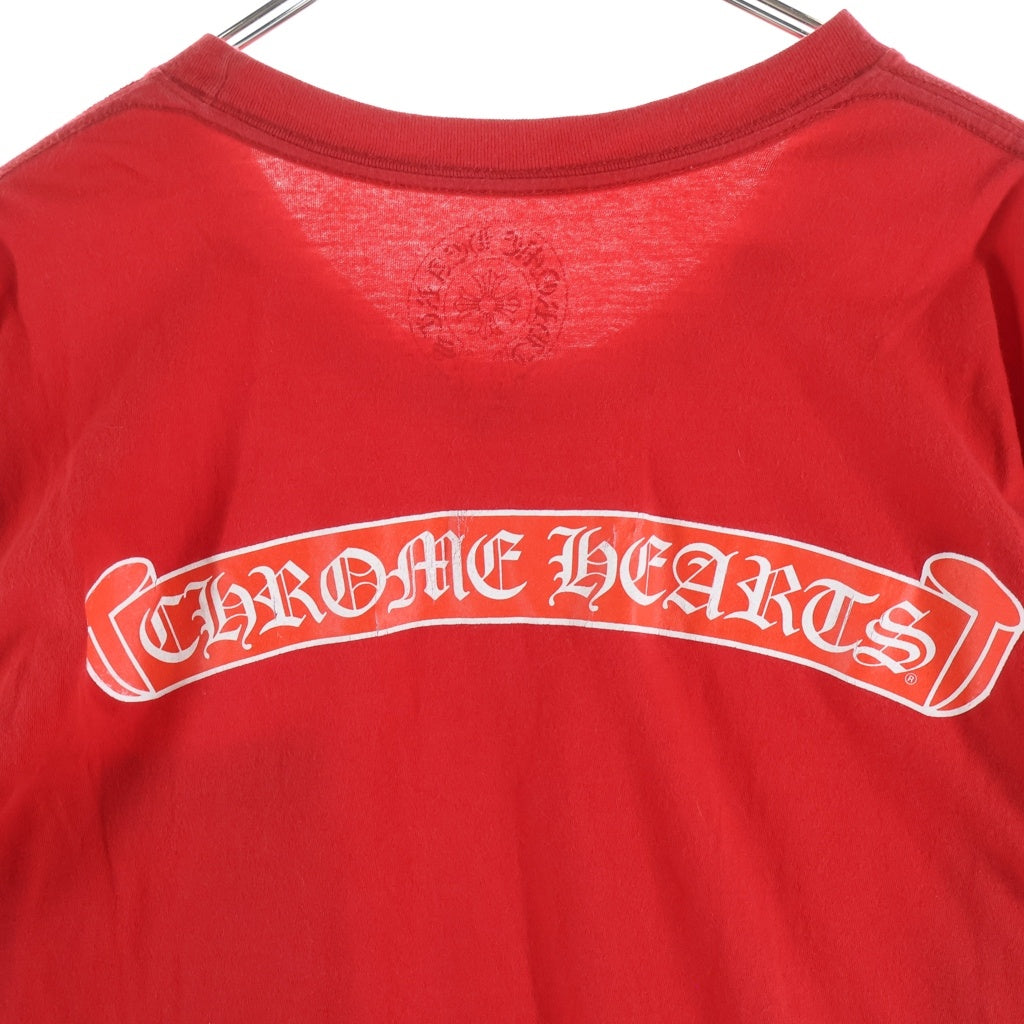 CHROME HEARTS(クロムハーツ) CH L S 1 袖ロゴスクロールラベルバックプリント長袖Tシャツカットソー レッド -