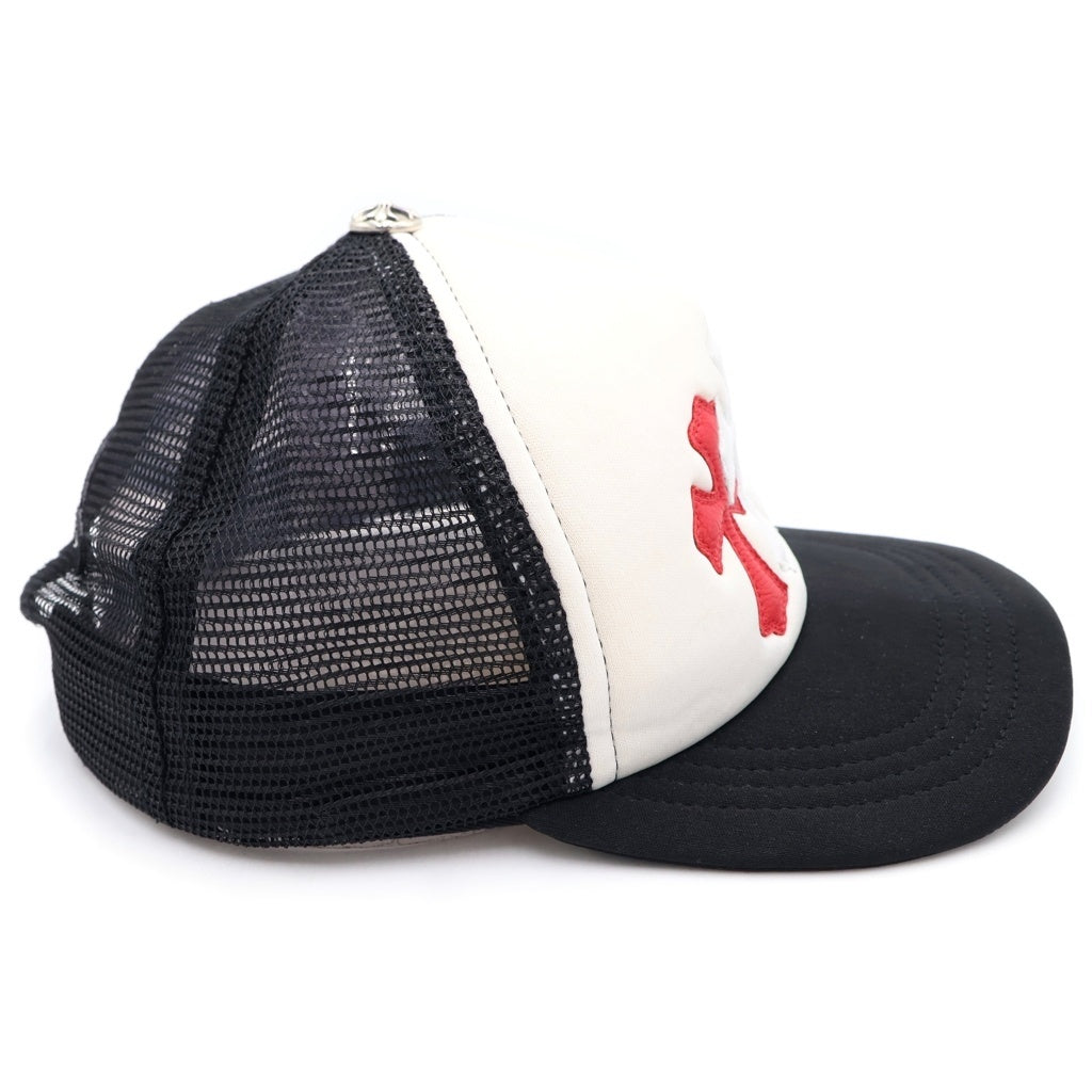 CHROME HEARTS(クロムハーツ) TRUCKER CAP トリコロール セメタリー クロスパッチ トラッカー キャップ 帽子 ブラック/ホワイト/マルチ -