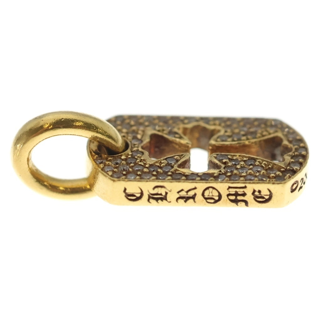 CHROME HEARTS(クロムハーツ) 22K DT TNY CO CRS P/DIA タイニーカットアウトクロス ドッグタグ PAVEダイヤ ペンダントトップ ゴールド BCA041 -