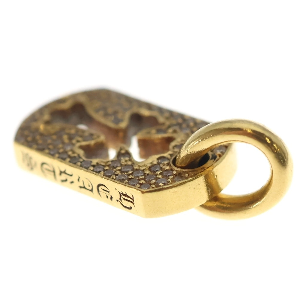 CHROME HEARTS(クロムハーツ) 22K DT TNY CO CRS P/DIA タイニーカットアウトクロス ドッグタグ PAVEダイヤ ペンダントトップ ゴールド BCA041 -