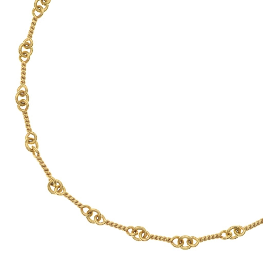 CHROME HEARTS(クロムハーツ) 22K NECKCHAIN T18 ツイストチェーンネックレス 18inch ゴールドBCA014 -