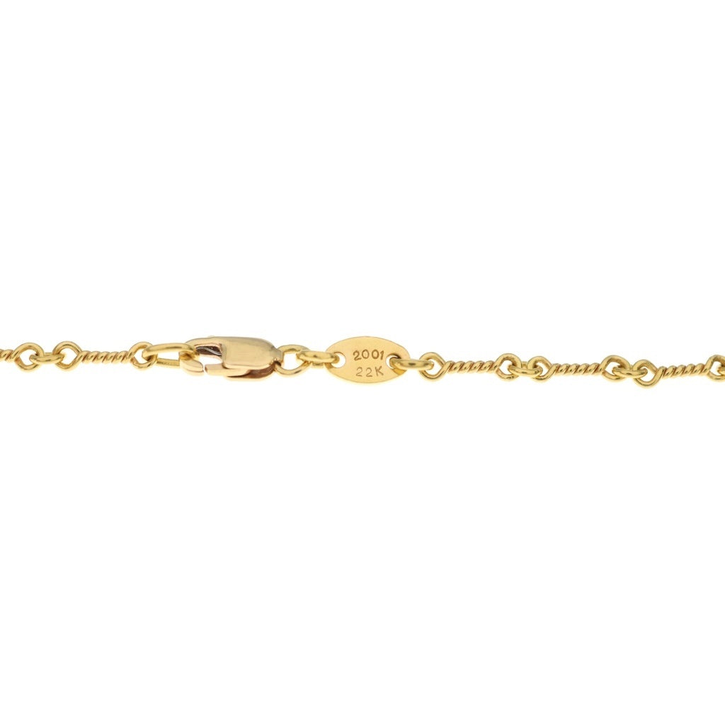 CHROME HEARTS(クロムハーツ) 22K NECKCHAIN T18 ツイストチェーンネックレス 18inch ゴールドBCA014 -