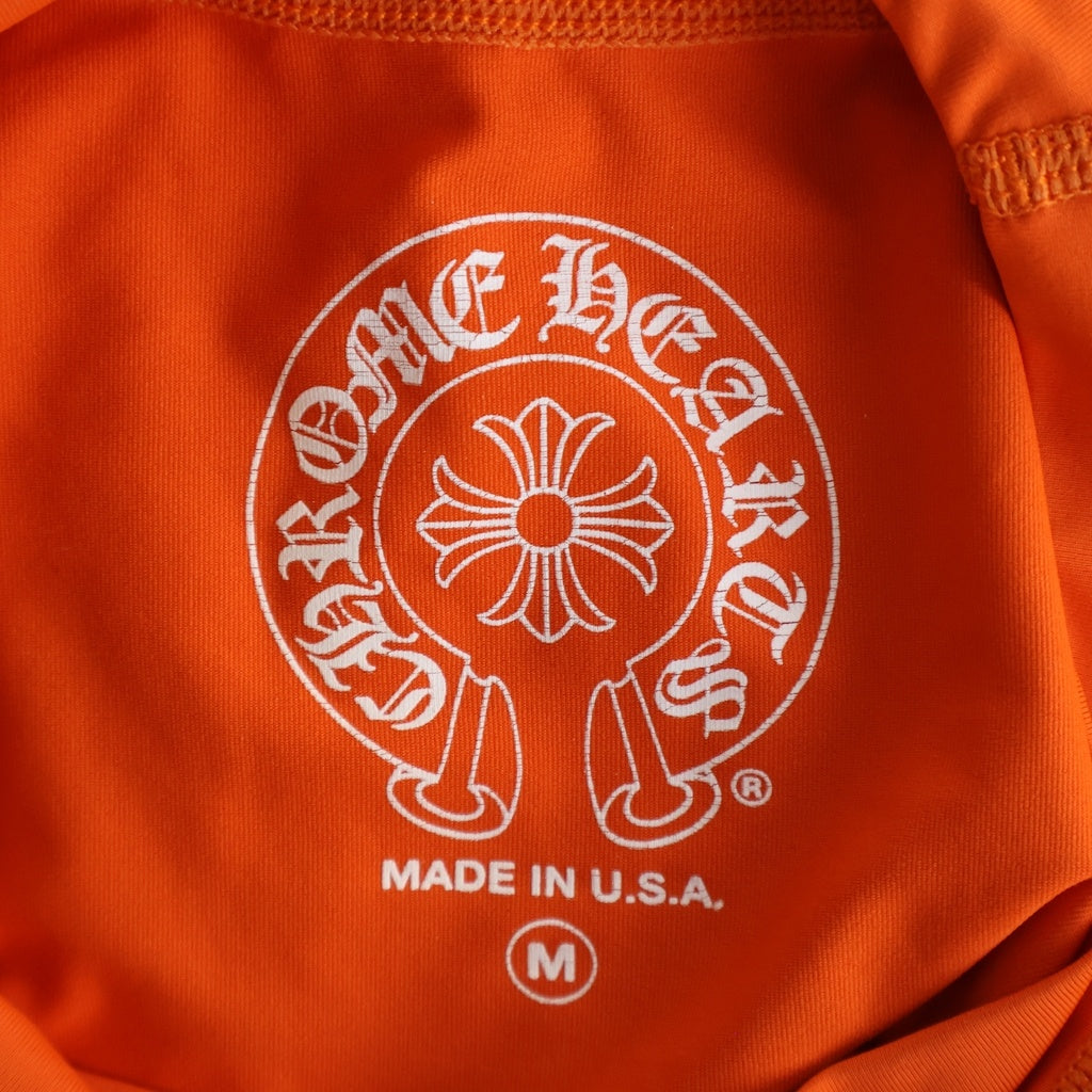 CHROME HEARTS(クロムハーツ) ラッシュガード ホースシュー CHプラス オールイングリッシュ ロングスリーブカットソー 長袖Tシャツ オレンジ -