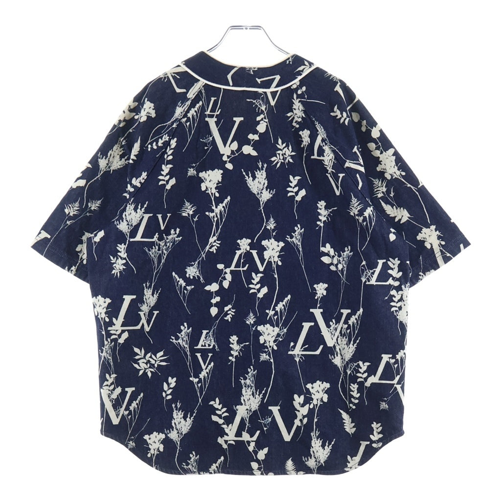 LOUIS VUITTON(ルイヴィトン) 20AW LVリーフ ベースボール半袖デニムジャケット インディゴ RM202M VFV HJS15W