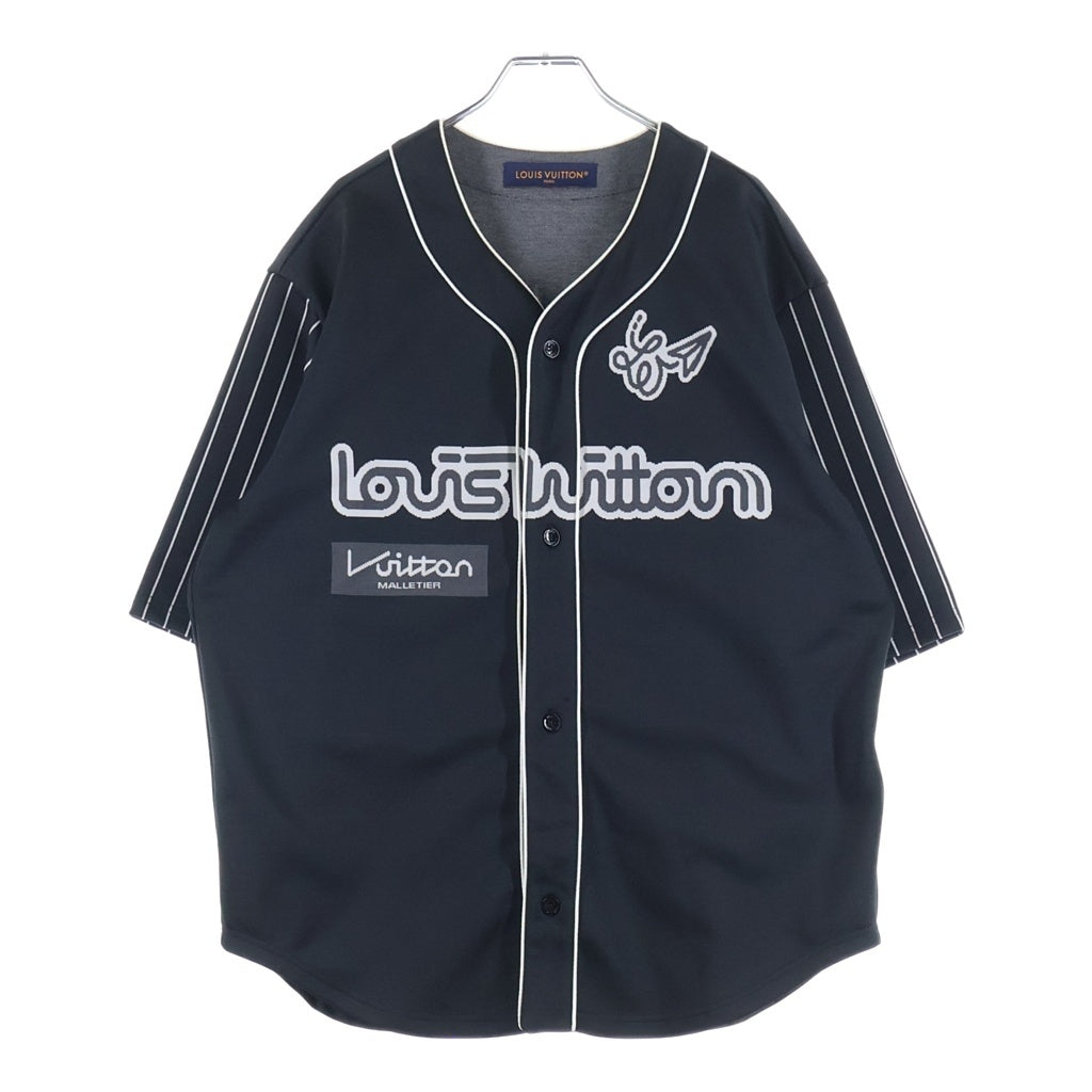 LOUIS VUITTON(ルイヴィトン) 23SS ロゴナンバリングベースボール半袖シャツ ブラック RM231 YN1 HOS83W