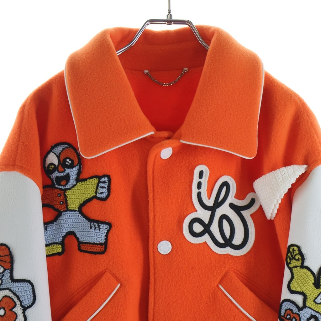 LOUIS VUITTON(ルイヴィトン) 23SS ミニバーシティブルゾン クロップド スタジアムジャンバー スタジャン ブルゾン ホワイト/オレンジ RM231 MJY HOL71E 1AB97R