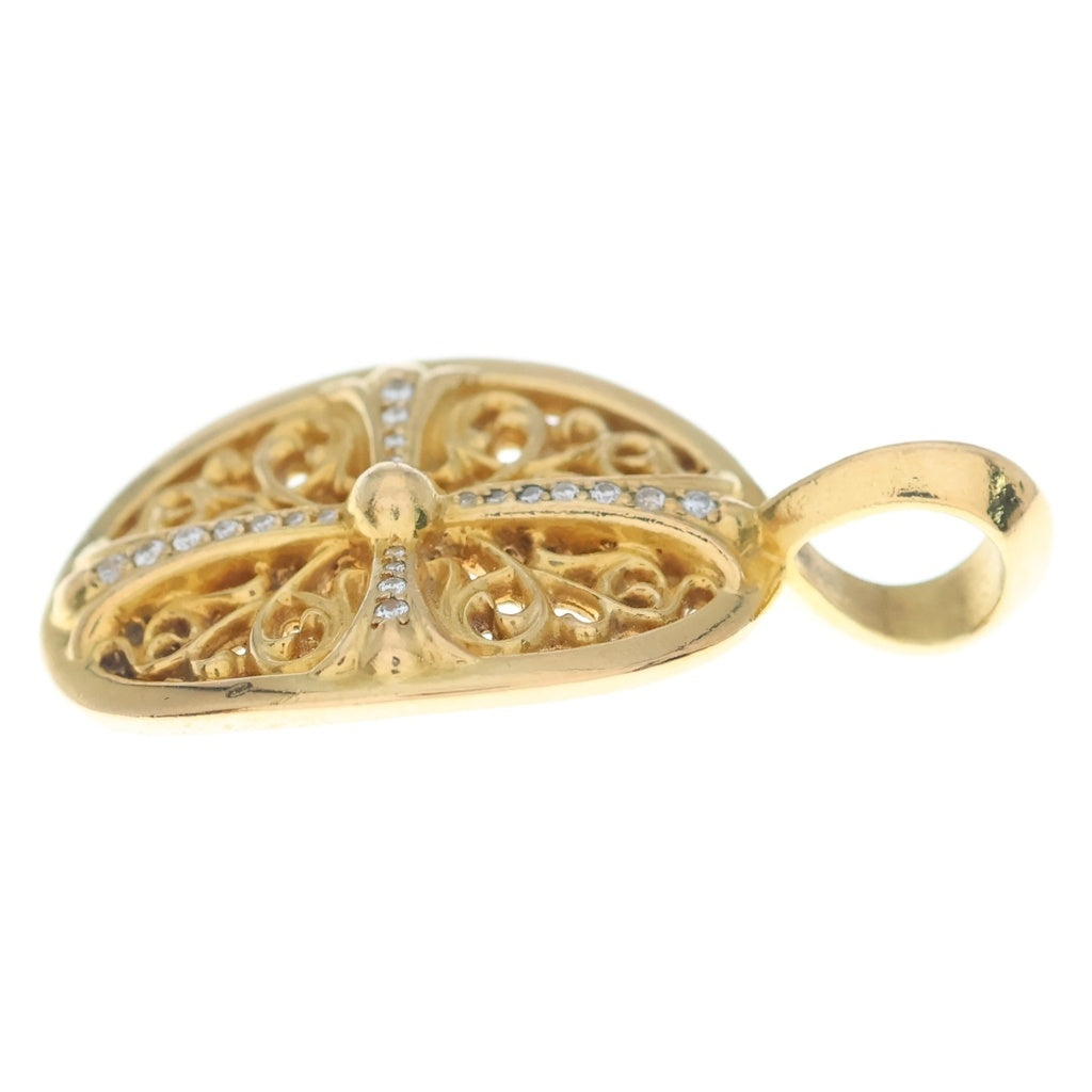 CHROME HEARTS(クロムハーツ) 22K CLSC OVAL P/DIA クラシックオーバル PAVEダイヤ ペンダントトップ ゴールド