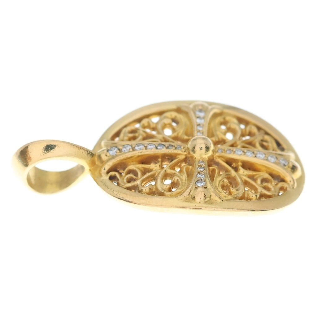 CHROME HEARTS(クロムハーツ) 22K CLSC OVAL P/DIA クラシックオーバル PAVEダイヤ ペンダントトップ ゴールド