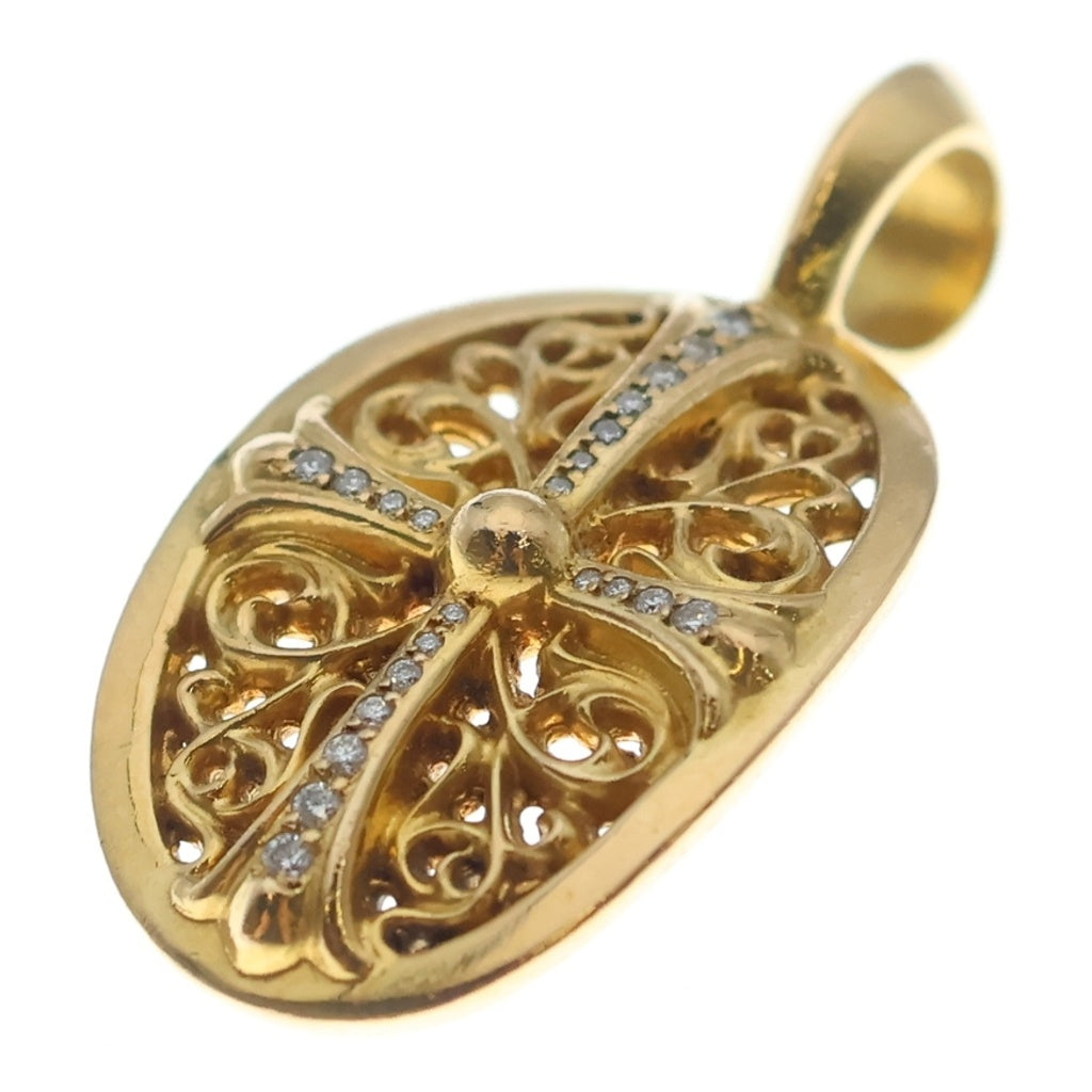 CHROME HEARTS(クロムハーツ) 22K CLSC OVAL P/DIA クラシックオーバル PAVEダイヤ ペンダントトップ ゴールド