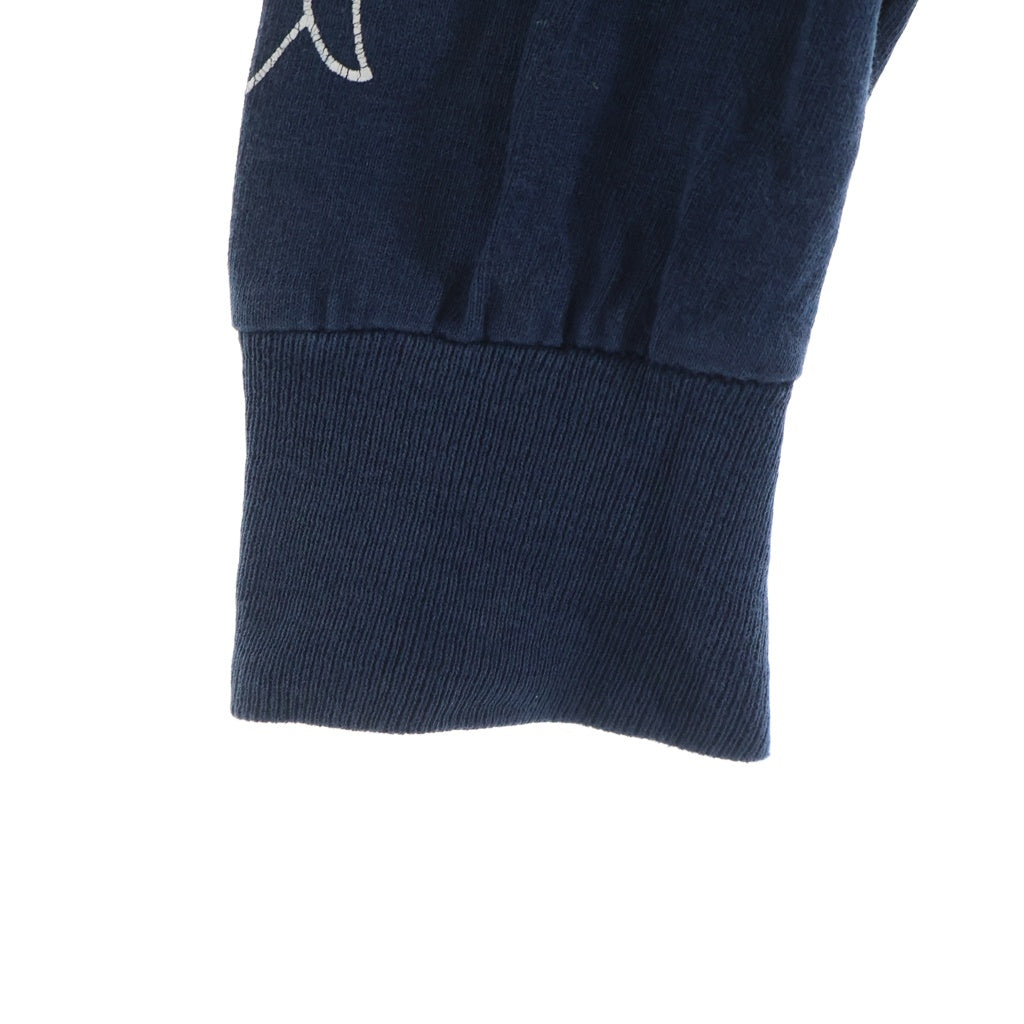 CHROME HEARTS(クロムハーツ) OLD Vine Dagger Arm L/S Tee オールド ヴァインダガー アームクロスプリント長袖Tシャツ ネイビー/ホワイト