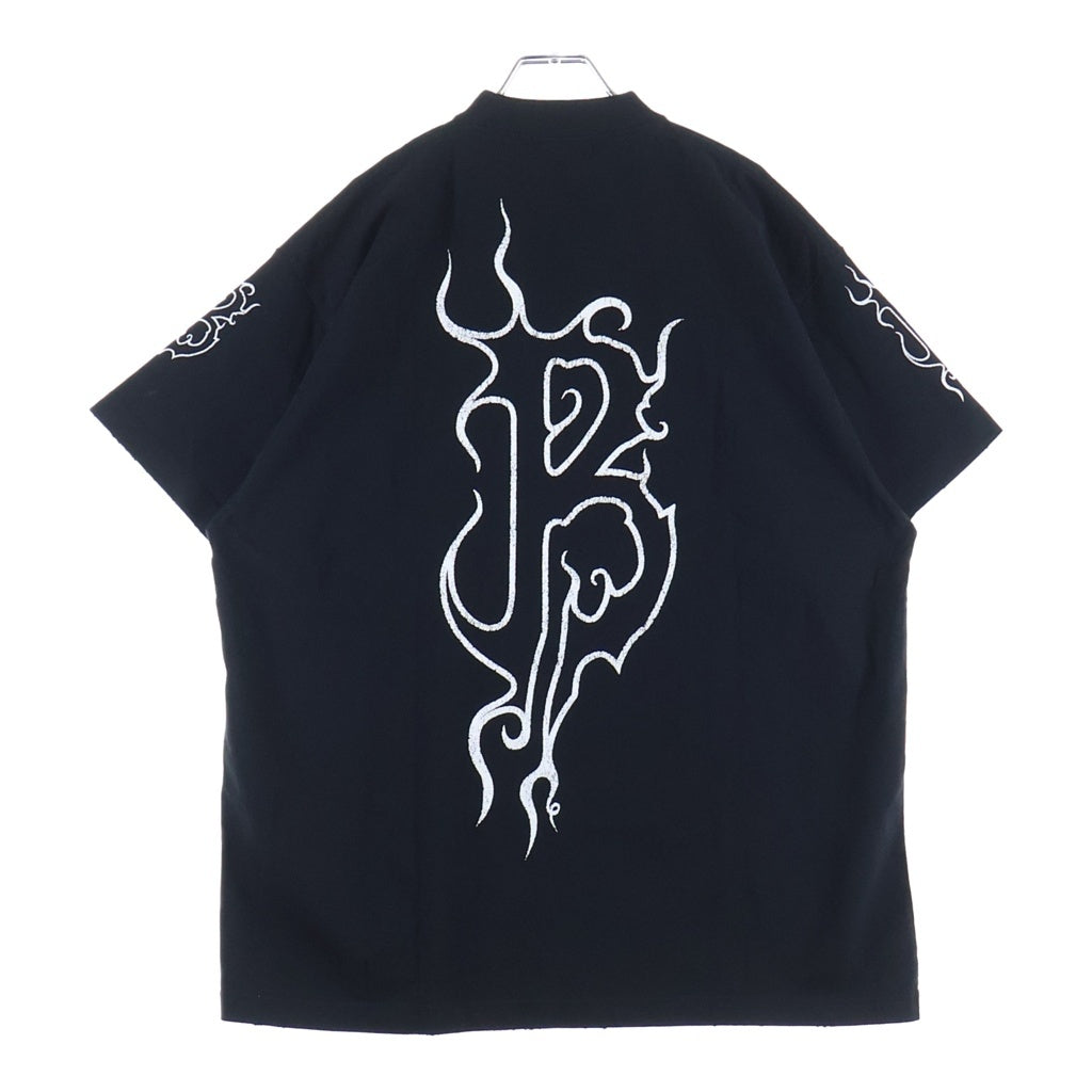 BALENCIAGA(バレンシアガ) DARKWAVE TEE メタルロゴ ダークウェブ 半袖Tシャツカットソー 739028 TPVN5 ブラック