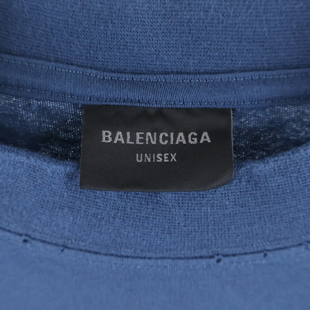 BALENCIAGA(バレンシアガ) 25SS BB LOGO TEE ロゴ刺繍半袖Tシャツ ネイビー764235 TSVC9