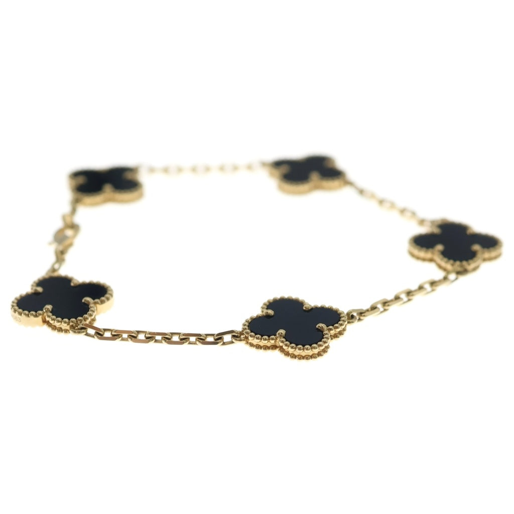 Van Cleef & Arpels(ヴァンクリーフアンドアーペル) ヴィンテージアルハンブラ 5モチーフ ブレスレット オニキス イエローゴールド×ブラック 750 レディース