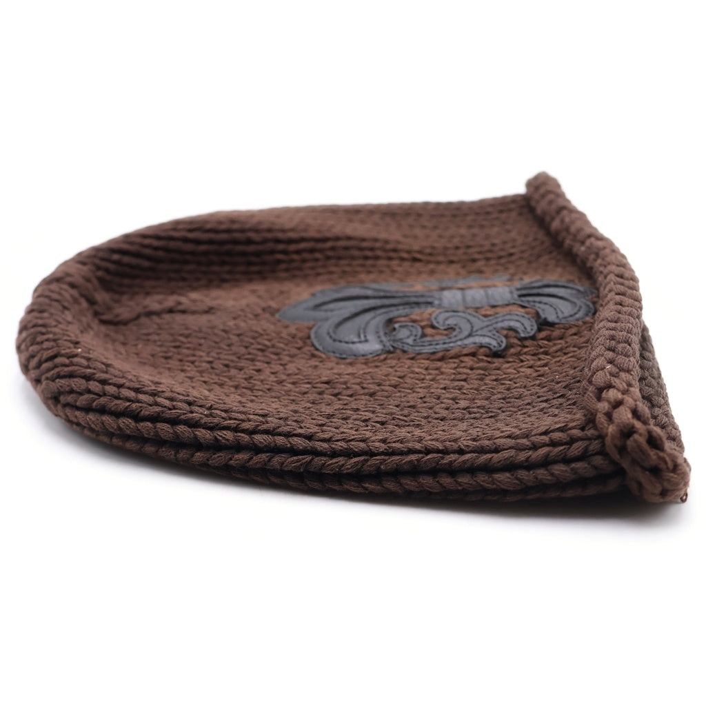 CHROME HEARTS(クロムハーツ) BEANIE CASH BS FLARE BSフレアパッチ ニットビーニー キャップ 帽子 ブラウン/ブラック