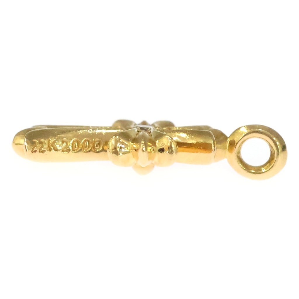 CHROME HEARTS(クロムハーツ) 22K TNY CRSF P/DIA タイニーファットクロス PAVEダイヤ ペンダントトップ ゴールドBCA033 -