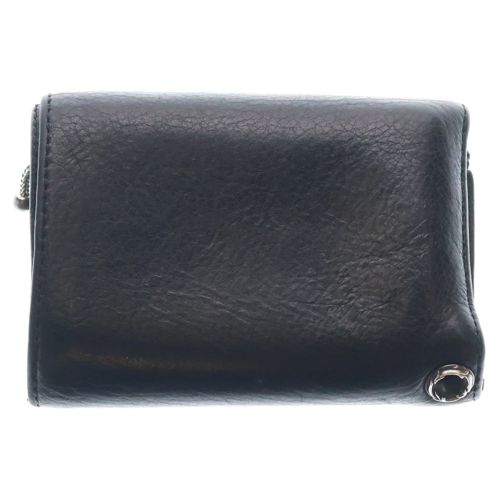 CHROME HEARTS(クロムハーツ) 3FOLD 3フォールド クロスボールボタン レザーウォレット 財布 ブラック BCA364 ‐