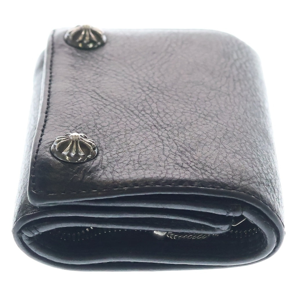 CHROME HEARTS(クロムハーツ) 3FOLD 3フォールド クロスボールボタン レザーウォレット 財布 ブラック BCA364 ‐