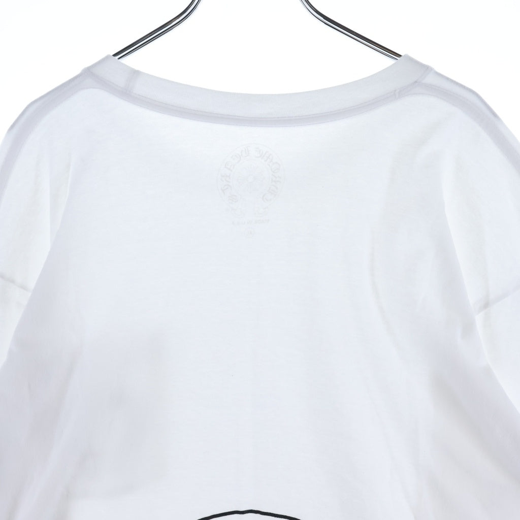 CHROME HEARTS(クロムハーツ) FLRL CRS HORSESHOE L/S バックホースシュー 袖フローラル ロングスリーブ 長袖Tシャツ カットソー ホワイト ‐