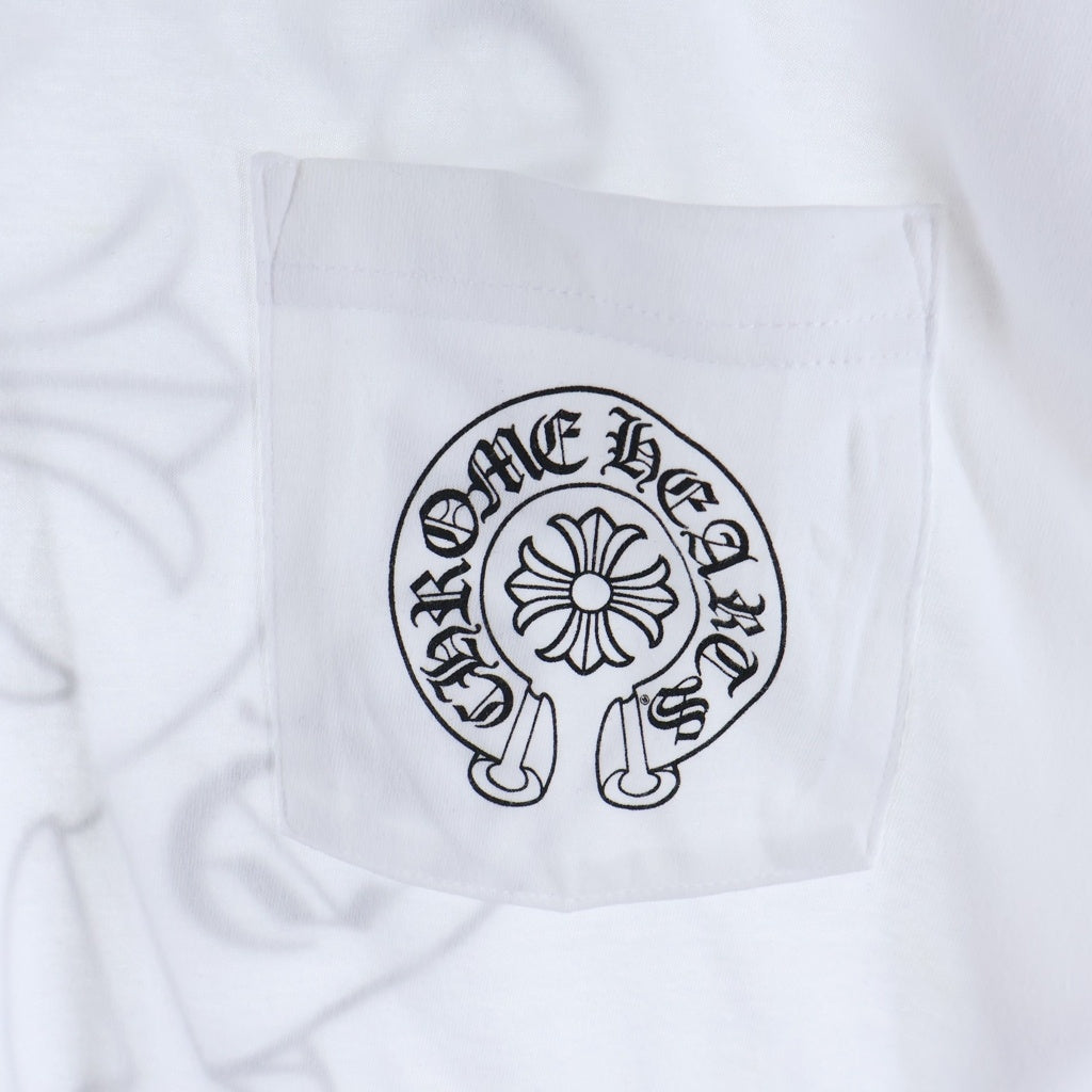 CHROME HEARTS(クロムハーツ) HORSESHOE S/S TEE ホースシュープリント ポケット半袖Tシャツ カットソー ホワイト ‐