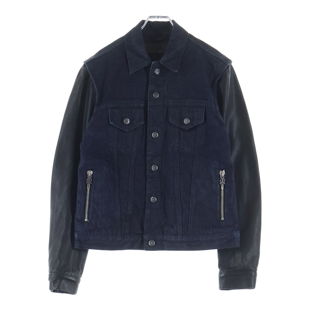 CHROME HEARTS(クロムハーツ) DNM LTHR SLV FLRENEEフレアニーデニムジャケット インディゴ/ブラック -