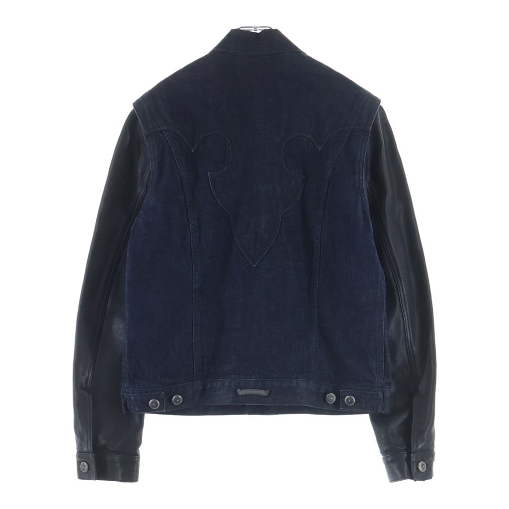 CHROME HEARTS(クロムハーツ) DNM LTHR SLV FLRENEEフレアニーデニムジャケット インディゴ/ブラック -