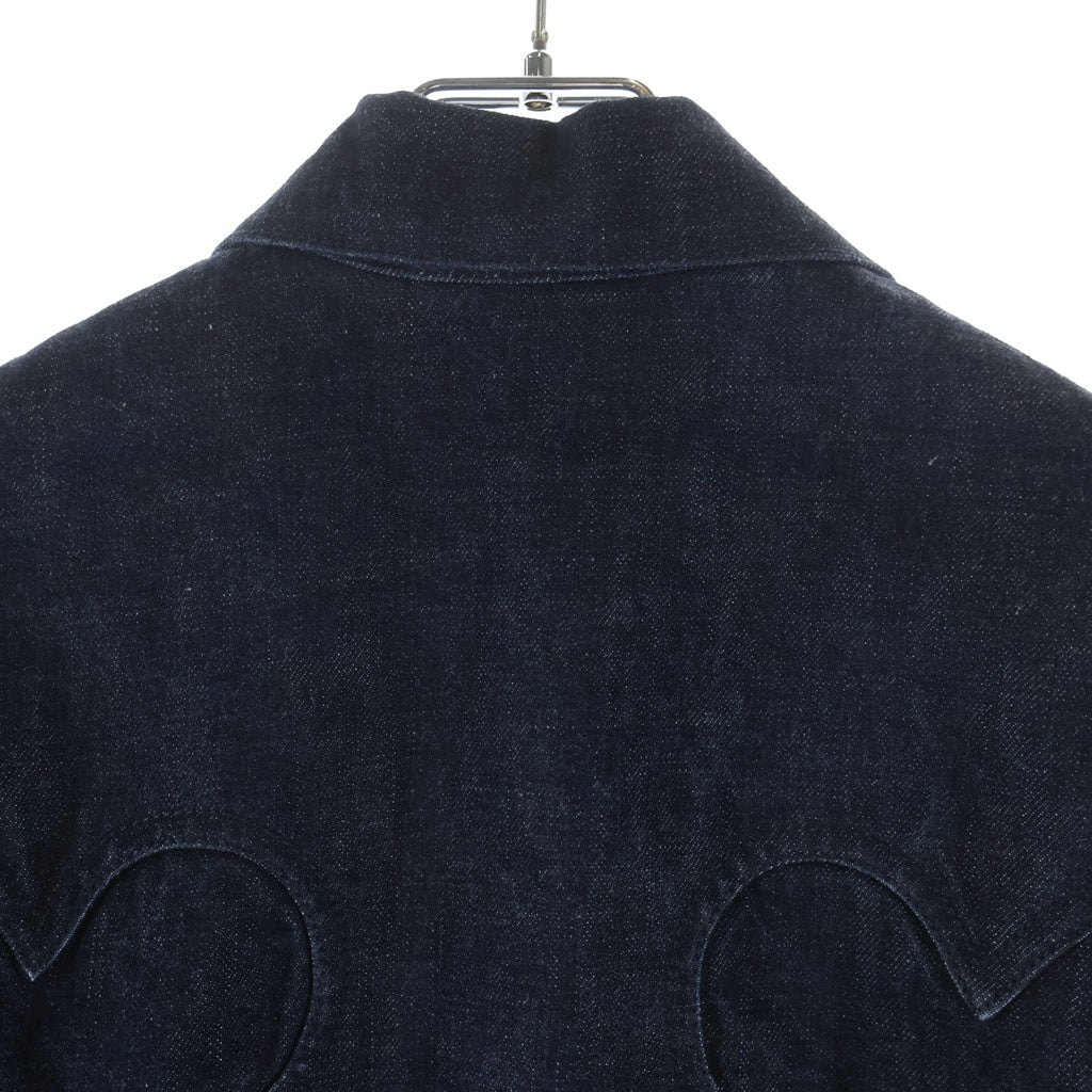 CHROME HEARTS(クロムハーツ) DNM LTHR SLV FLRENEEフレアニーデニムジャケット インディゴ/ブラック -