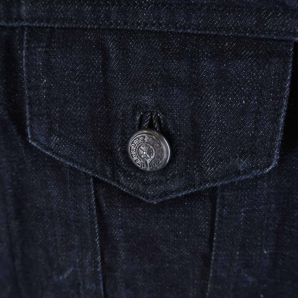 CHROME HEARTS(クロムハーツ) DNM LTHR SLV FLRENEEフレアニーデニムジャケット インディゴ/ブラック -