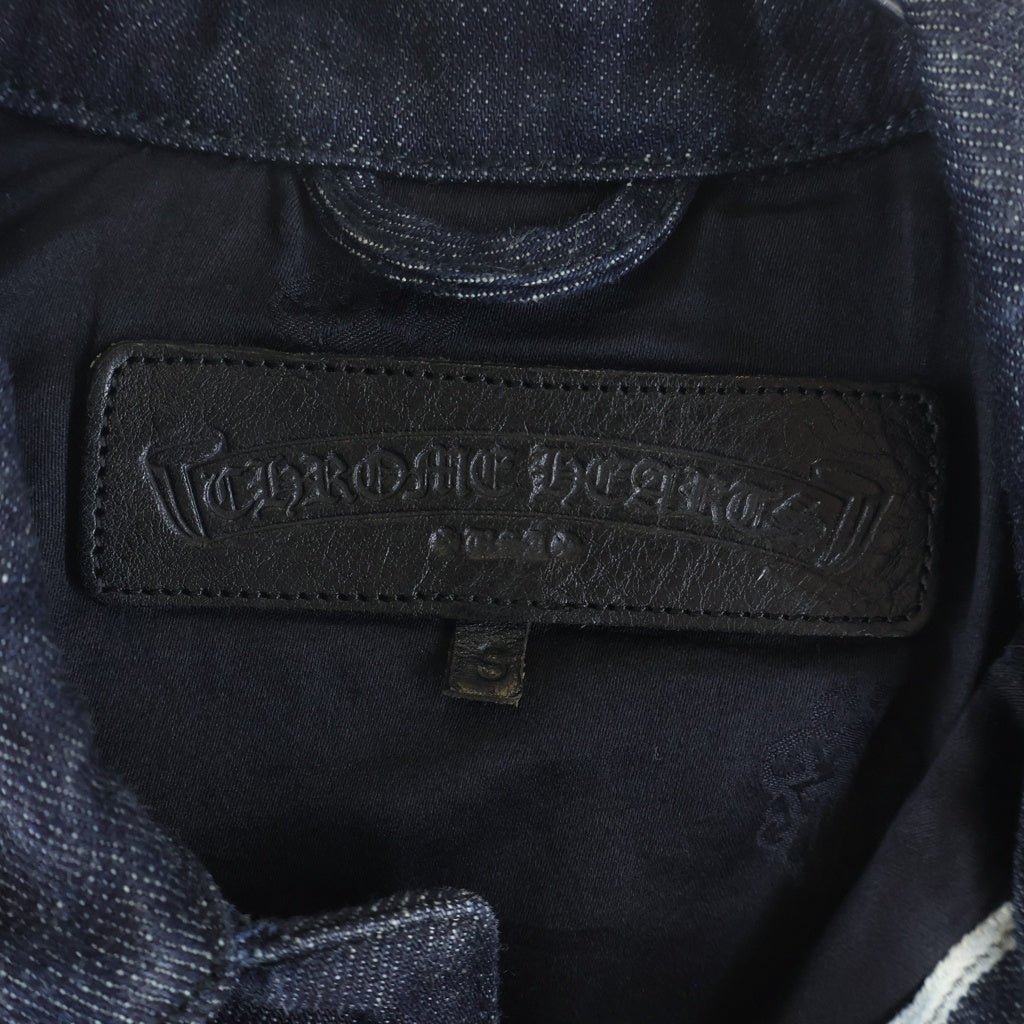 CHROME HEARTS(クロムハーツ) DNM LTHR SLV FLRENEEフレアニーデニムジャケット インディゴ/ブラック -