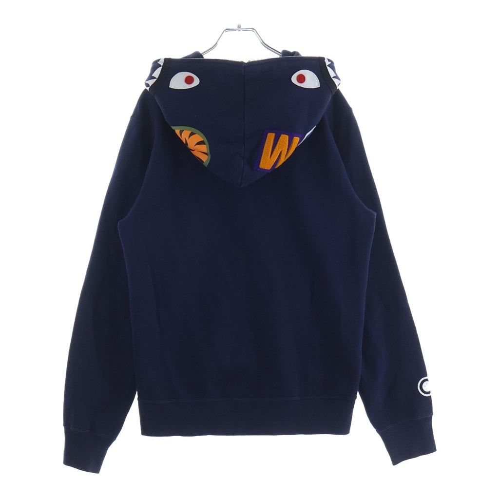 A BATHING APE(アベイシングエイプ) SHARK FULL ZIP HOODIE シャークフルジップフーディ ジップパーカー 001ZPH201010X ネイビー