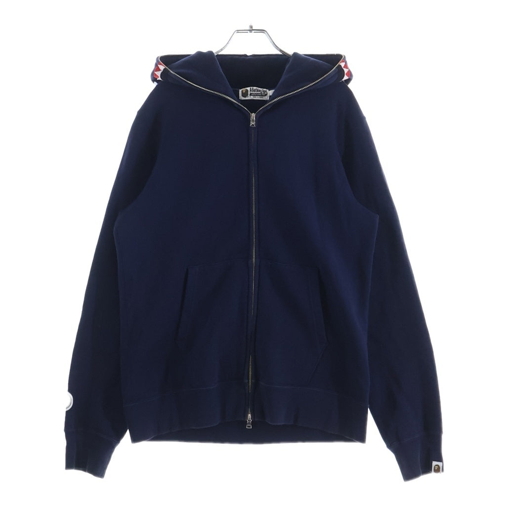 A BATHING APE(アベイシングエイプ) SHARK FULL ZIP HOODIE シャークフルジップフーディ ジップパーカー 001ZPH201010X ネイビー