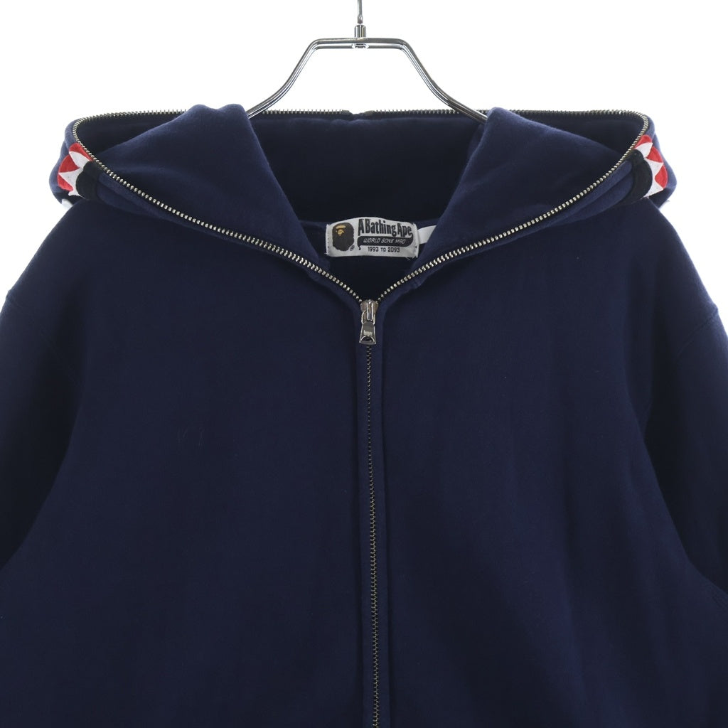 A BATHING APE(アベイシングエイプ) SHARK FULL ZIP HOODIE シャークフルジップフーディ ジップパーカー 001ZPH201010X ネイビー