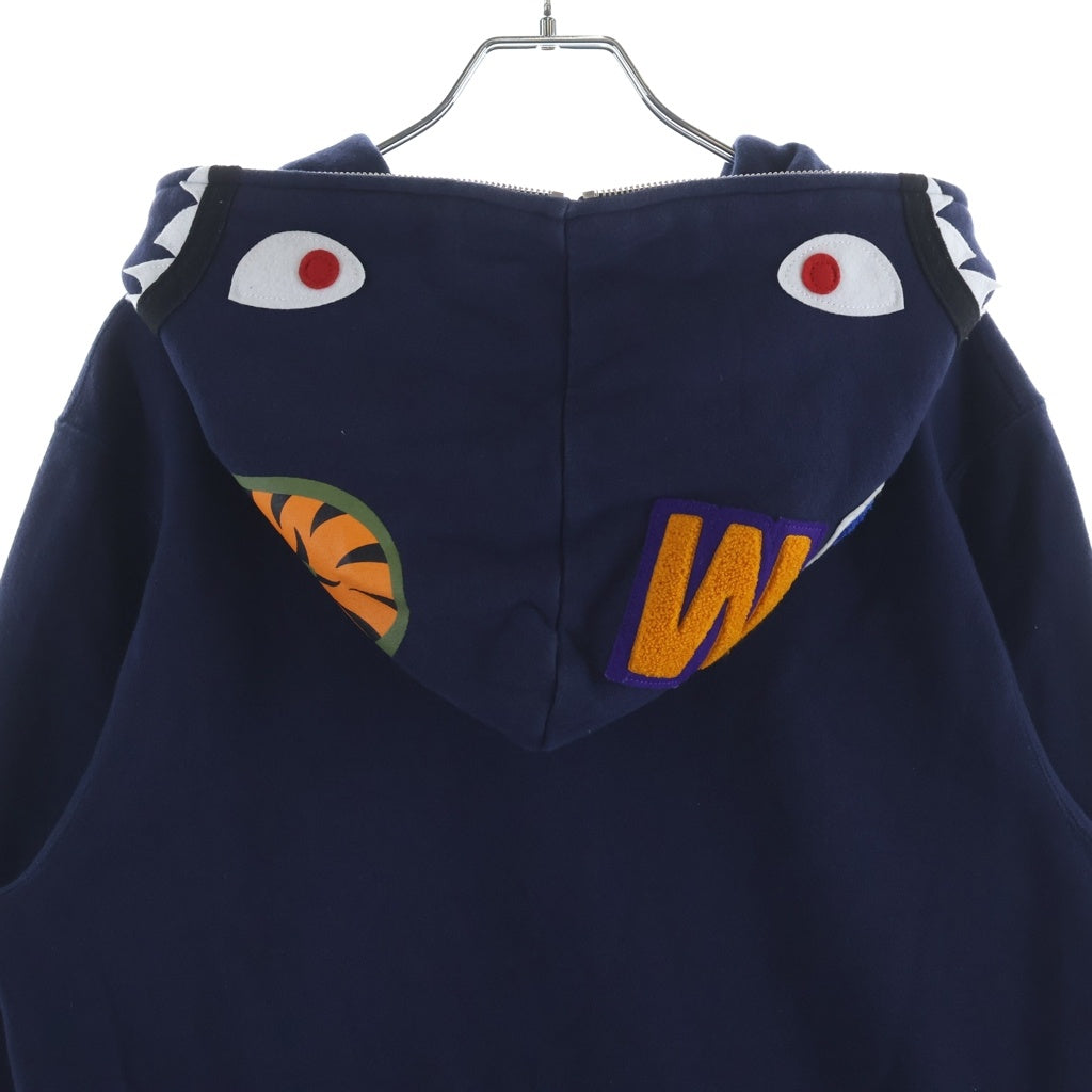 A BATHING APE(アベイシングエイプ) SHARK FULL ZIP HOODIE シャークフルジップフーディ ジップパーカー 001ZPH201010X ネイビー