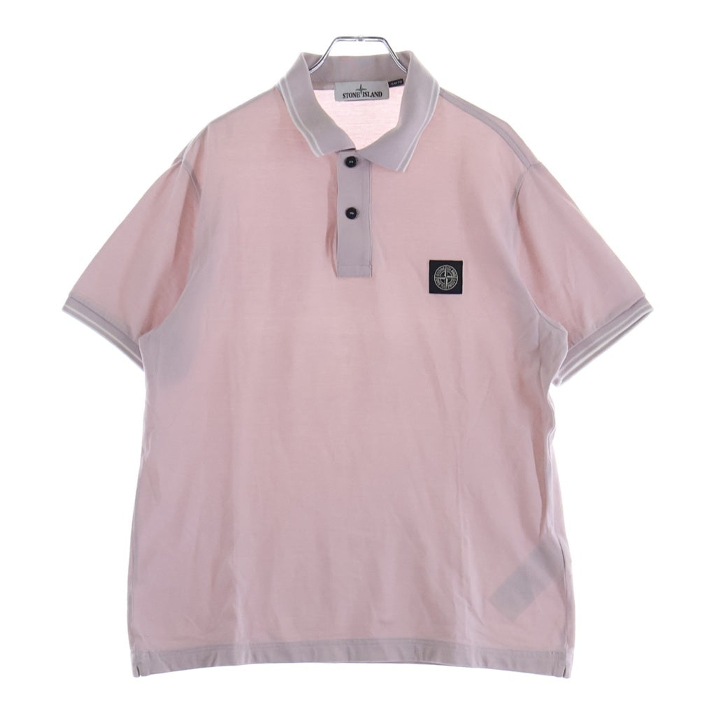 STONE ISLAND(ストーンアイランド) SLIM FIT ロゴ パッチ ポロシャツ ピンク 101522S18