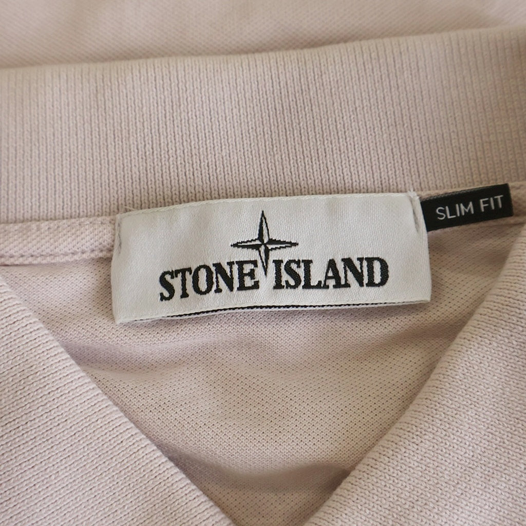 STONE ISLAND(ストーンアイランド) SLIM FIT ロゴ パッチ ポロシャツ ピンク 101522S18