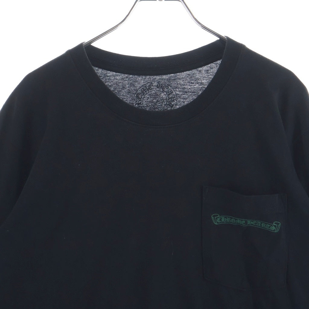 CHROME HEARTS(クロムハーツ) Cemetery Cross Print Long Sleeve Tee セメタリークロスプリント ロングスリーブクルーネック長袖カットソー ブラック/グリーン -