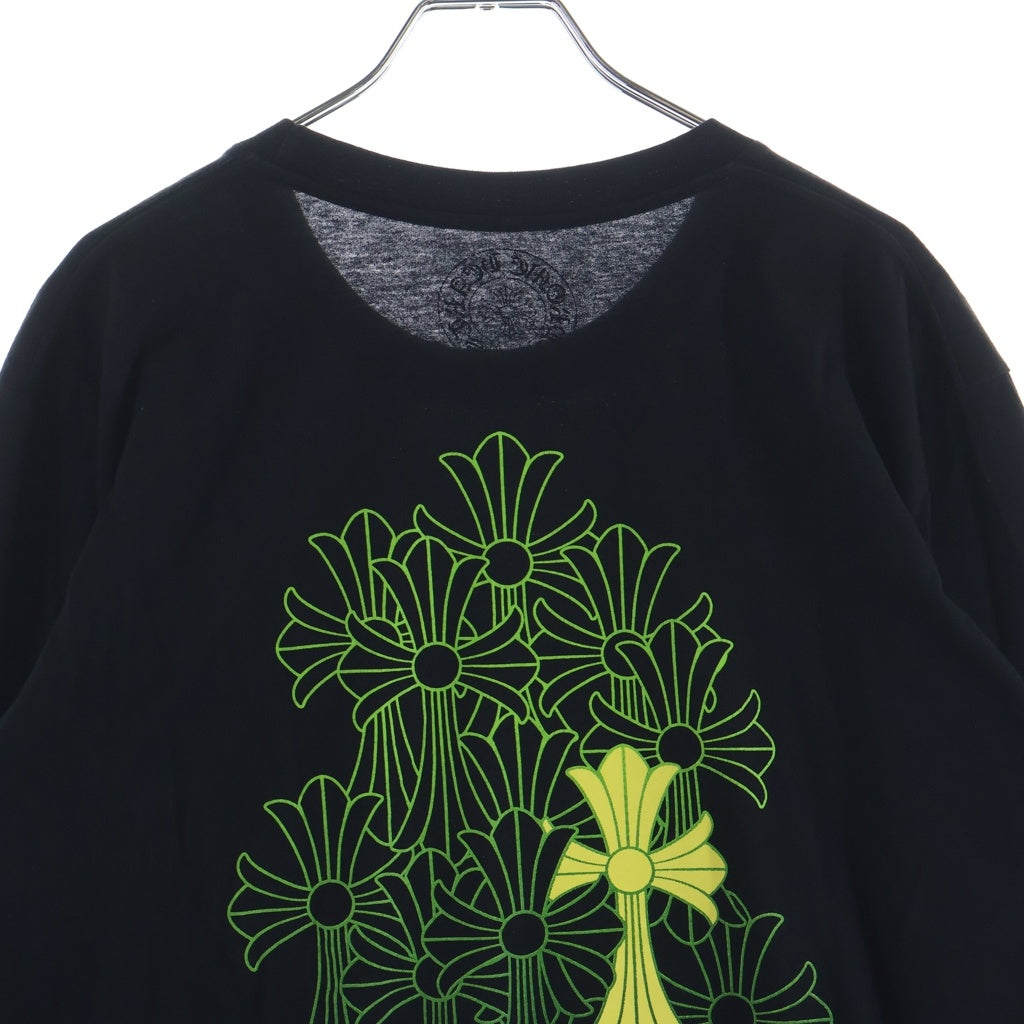 CHROME HEARTS(クロムハーツ) Cemetery Cross Print Long Sleeve Tee セメタリークロスプリント ロングスリーブクルーネック長袖カットソー ブラック/グリーン -