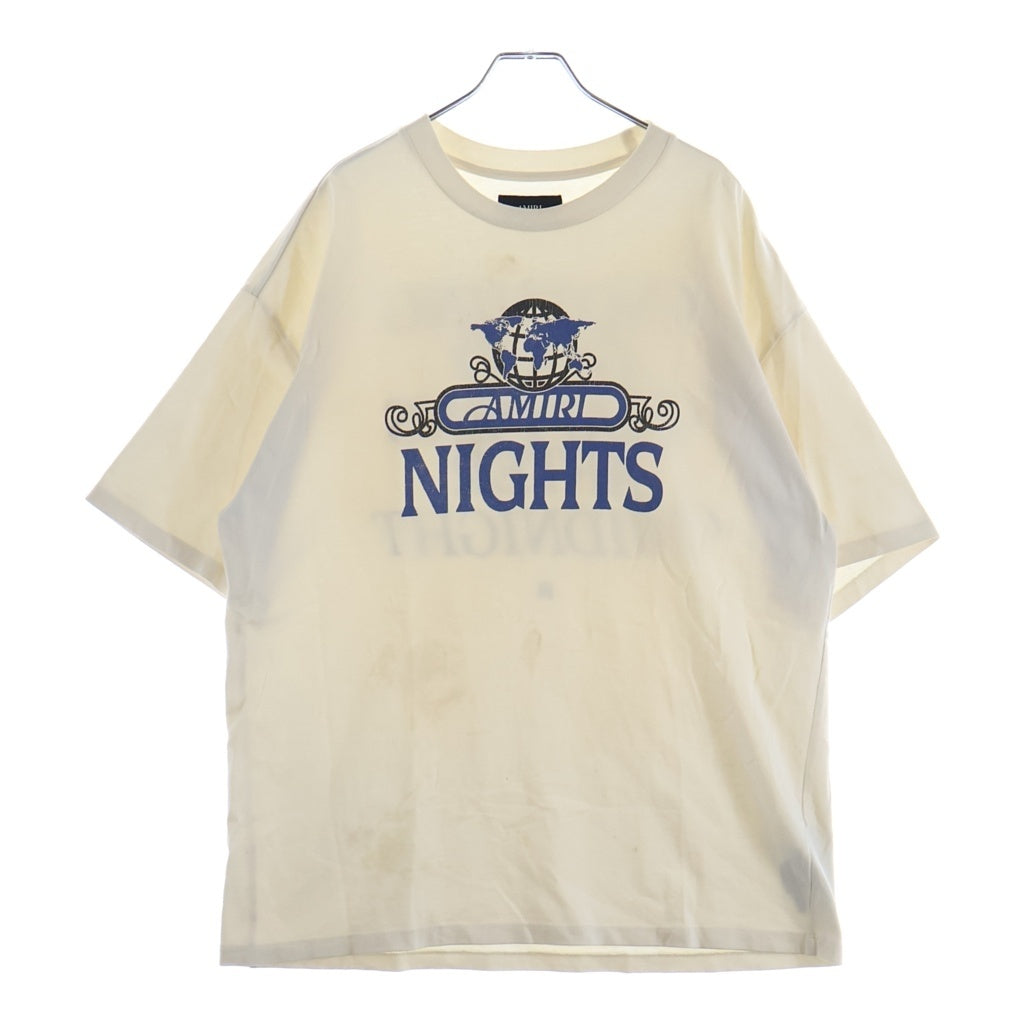 AMIRI(アミリ) 25AW AMIRI NIGHTS フロントロゴプリント クルーネック半袖Tシャツ ベージュ SRANJYTE1207
