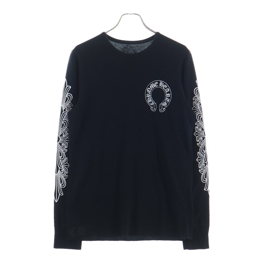 CHROME HEARTS(クロムハーツ) Horseshoe Thermal L/S Tee ホースシュー サーマル アームフローラルクロス ロングカットソー 長袖Tシャツ ブラック -