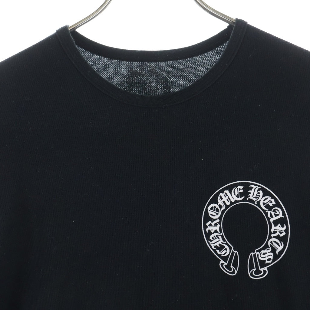 CHROME HEARTS(クロムハーツ) Horseshoe Thermal L/S Tee ホースシュー サーマル アームフローラルクロス ロングカットソー 長袖Tシャツ ブラック -