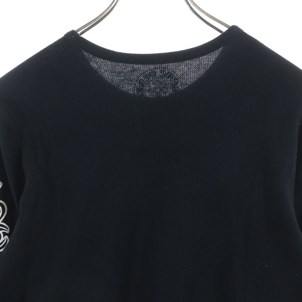 CHROME HEARTS(クロムハーツ) Horseshoe Thermal L/S Tee ホースシュー サーマル アームフローラルクロス ロングカットソー 長袖Tシャツ ブラック -